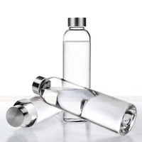 Vente chaude, logo personnalisé, bouteilles en verre transparentes portables pour le sport, 500 ml, 750 ml, 1000 ml, pour l'eau et le jus, avec bouchon à vis