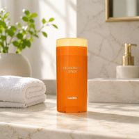 Tube de déodorant en plastique personnalisé de 15 ml, 30 ml, 50 ml, 75 ml, couleur orange, pour emballage de bâtonnets de déodorant