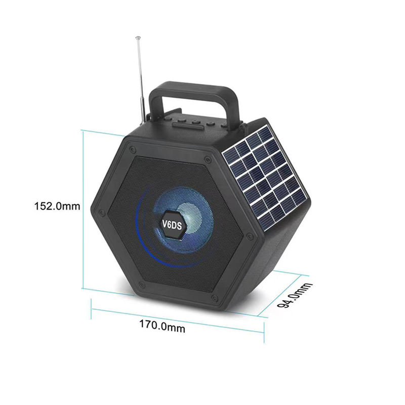 V6DS ソーラー充電式RGBライトステレオサブウーファー重低音アクティブ