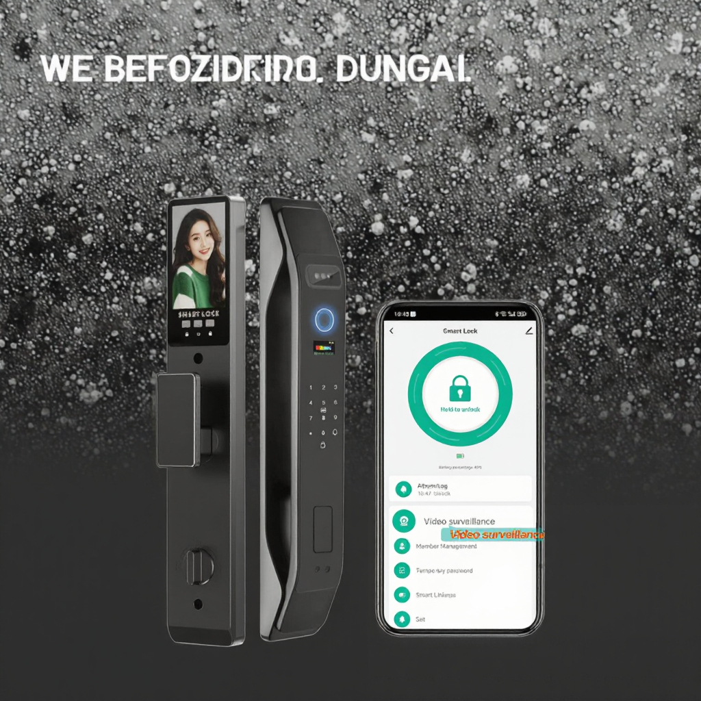 TYSH Ai Tuya Smart Home Camera 3D Face Recognition Fingerprint Vide   Security Aluminum Door Lock 9 Languages Cloud · image 4