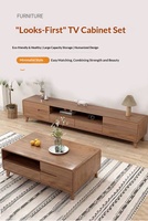 Meuble TV pour salon, utilisation domestique, meuble de rangement sur pied, table basse intégrée, combinaison de meuble d'appoint, design simple