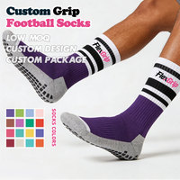 Chaussettes de football FlexGrip pour jeunes avec grip antidérapant, soutien de la cheville, antibactériennes et respirantes, logo personnalisé pour clubs/écoles