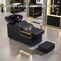 Vente directe usine : Lit de lavage semi-inclinable pour salon de coiffure, style moderne et tendance, en cuir PU haut de gamme et céramique, modèle populaire auprès des influenceurs