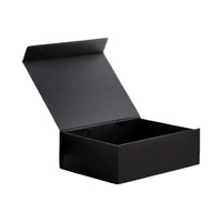Boîte Pliante Magnétique Personnalisée avec Logo Revêtement UV Noir Brillant pour Emballage de Chaussure