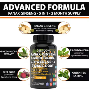 Cápsulas de Maca y Ginseng de Alta Calidad OEM con Ashwagandha, Ginseng, Potenciador de Energía Natural, Píldoras Potentes para Hombres - Product Image 5