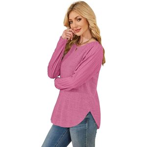 FOXA Women's Long Sleeve Crewneck Sweater Autumn Casual Plus Size Tunic <b>Top</b> Anti Pilling Knitwear - Product Image 3