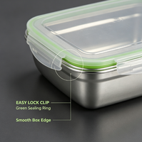 Boîte alimentaire de 2800 ml en acier inoxydable 304, compatible micro-ondes, pour le chauffage et le stockage des repas, fournie par l'usine