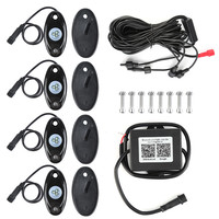 Mini lumière de roche LED RGB 9W, contrôle par application, 4 dosettes pour jeep tout-terrain, lumière de roche led multicolore, lumière de châssis tout-terrain pour UTV ATV