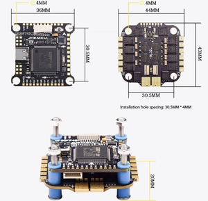 Contrôleur de vol JHEMCU GF30F745 Stack F7 + ESC 4-en-1 60A BLHeli_32 3-6S avec baromètre 30,5 mm compatible <span class=keywords><strong>DJI</strong></span> O3 pour drone de course <span class=keywords><strong>FPV</strong></span> - Product Image 5