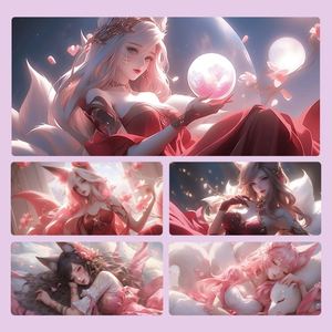 Tapis de souris XXL Renard à neuf queues, tapis de bureau gaming pour homme, style élégant, motif fille anime - Product Image 2