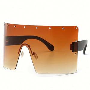 Lunettes de soleil tendance 2021, logo personnalisé, lunettes de soleil anti-vent, UV400, lunettes de soleil carrées surdimensionnées pour femmes - Product Image 5