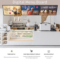 Pantalla Digital de Menú de 32/55 Pulgadas, Montada en Techo, Táctil LCD, Antideslumbrante Opcional, para Publicidad en Centros Comerciales, con Animación