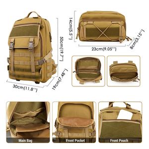 Sac à dos tactique de randonnée pour hommes, sac à dos Molle, sac de survie de 3 jours, sac d'assaut, randonnée, camping, pêche, sac à dos de 35L - Product Image 2