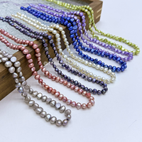 Perles d'eau douce colorées de 5-6 mm, perles baroques à trou percé, perles en vrac pour la création de bijoux, fabrication artisanale DIY, approvisionnement en gros