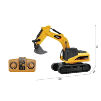 Modèle de véhicule excavateur télécommandé électrique en métal à l'échelle 1:64, mini excavateur RC en métal moulé sous pression à l'échelle 1:64