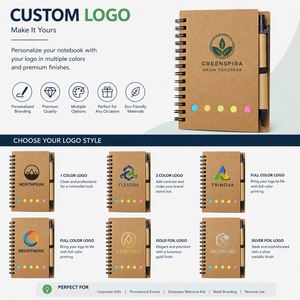 Custom Logo Kraft Paper Memo Pad <b>Small</b> Spiral <b>Notebook</b> With Pen to Do List Sticky Notes Notepad Promotional Memo Pad - Product Image 3