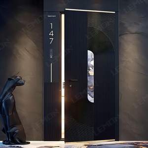 <span class=keywords><strong>Porte</strong></span> d'entrée extérieure pivotante intelligente de luxe à <span class=keywords><strong>prix</strong></span> abordable, en aluminium moderne, pour villa - Product Image 3