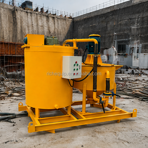 สถานีปั๊มผสมปูนฉาบ RMA400-700E แบบถังคู่ พร้อมมอเตอร์ไฟฟ้า สำหรับงานฉีดปูนซีเมนต์ ติดตั้งบนแท่นเคลื่อนที่ สำหรับงานฐานราก อุโมงค์ และงานเหมือง - Product Image 2