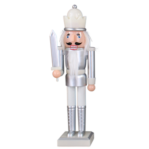 Zaves 24CM Noël <span class=keywords><strong>Casse</strong></span>-<span class=keywords><strong>Noisette</strong></span> Soldat Classique <span class=keywords><strong>Argent</strong></span> <span class=keywords><strong>Blanc</strong></span> Nouvel An Fête Fournitures Matière Plastique Décoration Usine - Product Image 3