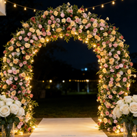 Décoration de mariage, toile de fond de fête, arche en U, roses artificielles en soie, écologiques, durables, 8-9 pieds, rangée florale blanche pour allée d'entrée