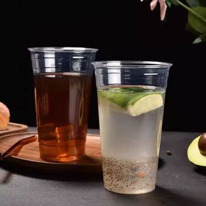 Gobelets en plastique PET transparents personnalisés de 98 mm avec couvercles, logo imprimé, pour crème glacée, jus, vodka, lait, yaourt, tailles 12/14/16/18/20/24 oz, vente en gros - Product Image 3