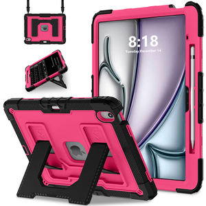 Capa Resistente para iPad Air 13 M2 M3 2024 2025 com Suporte Dobrável, Suporte Magnético para Caneta e Alça de Ombro OEM ODM - Product Image 1