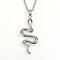 Collier pendentif serpent vintage en acier inoxydable pour femme, couleur or et argent, étanche, chaîne de clavicule de niche, bijoux