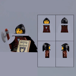 Série Médiévale : Guerrier Loup, Épée, Hache, Ranger, Garde, <span class=keywords><strong>Soldat</strong></span> avec Arme et Bouclier – Figurines de Construction à Assembler, Jouets - Product Image 4