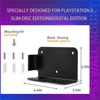 Haute qualité pour Playstation 5 Slim Digital & Disc Edition support mural noir/blanc Dissipation thermique TV accessoire