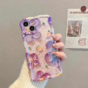Painting Flower Crystal Clear TPU Siliconeanime Phone Cases For IPhone 11 12 13 14 Pro Max Cellphone Cover Case