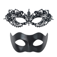 Masque de mascarade pour couple, femmes et hommes, brillant, vénitien, fête d'Halloween, bal, dentelle, masque chinois