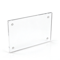 Plaque d'affichage en acrylique transparente de qualité supérieure découpée au laser sur mesure, étiquette de prix, cadre pour photo, autocollant magnétique