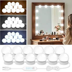<b>Makeup</b> <b>Mirror</b> <b>Led</b> Light Bulb USB Powered 3-Color Dimmable <b>Makeup</b> Vanity <b>Mirror</b> Lights Hollywood Style Decorative Light Bulbs - Product Image 2