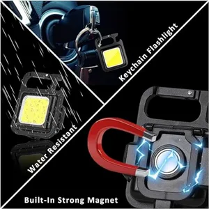 Staffa regolabile apribottiglie Base magnetica 500mAh COB ricaricabile portachiavi tascabile Mini torcia da lavoro luce per emergenza