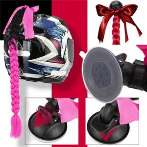 Nuove Parrucche Intrecciate per Casco Moto con Ventosa, Trecce Multicolore per Accessori Casco Bici e Moto - Product Image 1