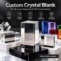 Cristal K9 de taille et couleur personnalisées par le fabricant, corps carré, embryon blanc pour la post-traitement de motifs gravés