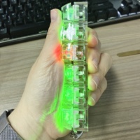 Jouet anti-stress portable à six touches, mécanique, monobloc, en PC transparent, lumineux, avec boutons de décompression