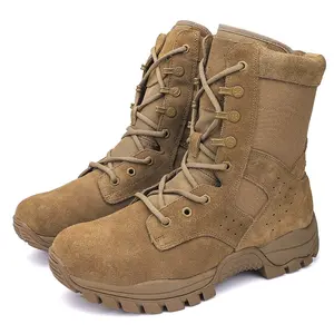 Yakeda Combat Boots Tactical Men Tactical Boots Durable Suede Leather Mountaineering Tactical Shoe Outdoor Hiking Desert Boots