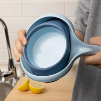 Gadgets de cuisine Offres Spéciales Pliable Cuillère à eau avec Long Manche Fruits Légumes Bol à laver Cuisine Conteneur de stockage d'eau
