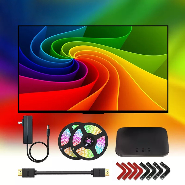 Ambient TV Backlight LED Sycn Box Led Strip Lights for HDMI Devices USB RGB Tape Screen Color Sync Led Light Kit