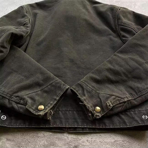 High Quality Custom LOGO Vintage Washed Oversized <strong>Canvas</strong> <strong>Jacket</strong> Zip up Heavyweight <strong>Canvas</strong> Work <strong>Jacket</strong> <strong>Men</strong> - Product Image 4