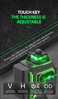 Niveau laser industriel 4D à faisceau vert 16 lignes 360 ° Mesures de précision DIY Puissance de la batterie Niveau laser rotatif pour la construction