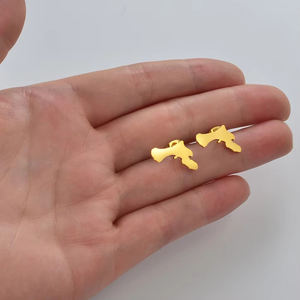 Pendientes de Acero Inoxidable con Mapa de <span class=keywords><strong>Bonaire</strong></span> para Mujer, Aretes Plateados en Oro de 18K, Mapa DE LAS Antillas Holandesas, <span class=keywords><strong>Bonaire</strong></span> - Product Image 6