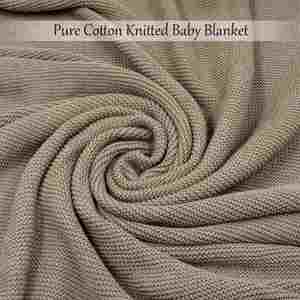 Personalized Name Knitted Cotton <b>Bedding</b> Soft Breathable Stroller & Swaddle Honeycomb Blanket Portable Modern Design - Product Image 4