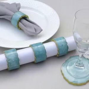 Anneau de serviette de luxe fait main en résine, écologique et durable, élégant accessoire de décoration pour la table, idéal pour hôtels et mariages - Tradebyd - Product Image 1