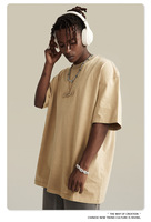 T-shirt Homme Oversize Personnalisé avec Logo, Manches Courtes, Col Rond, Style Urbain, en Coton Jersey Imprimé sur le Devant