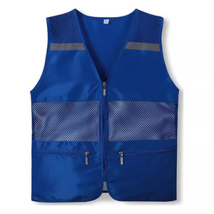 Gilet de travail en maille respirante réfléchissant orange avec deux poches pour une utilisation en extérieur - Product Image 2