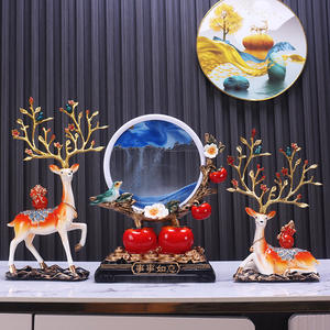 Figurine sculptée en résine époxy Lucky Elk, art populaire, décoration pour meuble TV, véranda, cave à vin, cadeau de pendaison de crémaillère, cadeau pour une nouvelle maison - Product Image 5