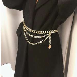 INS moda Venta caliente <span class=keywords><strong>mujer</strong></span> cinturón cintura oro Metal plano cubano cadena reina Isabel encantos cinturón cuerpo <span class=keywords><strong>disfraz</strong></span> joyería - Product Image 5