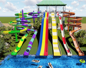 水主题水上乐园设备水滑梯3D规划和色彩设计 - Product Image 2